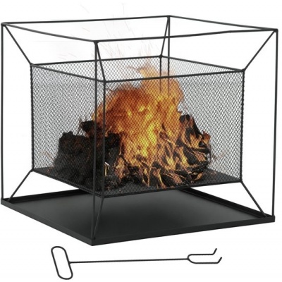 Foto van Outsunny Vuurkorf Metaal 45L x 45B x 43H cm Zwart