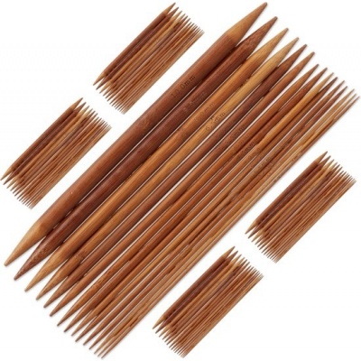 Foto van Bamboe Breinaalden Set - 75 stuks - 15 maten van 2 t/m 10 mm