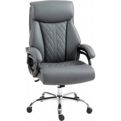 Foto van HOMCOM Heavy-Duty Bureaustoel - PU Leer - Donkergrijs - 71D x 68B x 115-123H cm