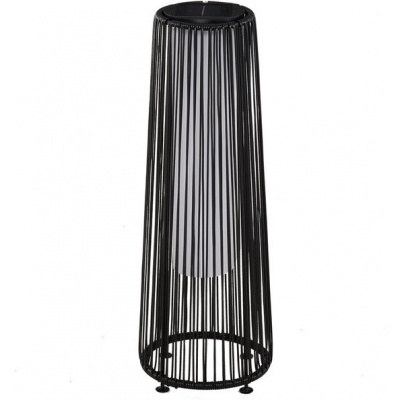 Foto van Outsunny Rattan lamp PE, staal, PP 21,5L x 21,5B x 61H cm Zwart
