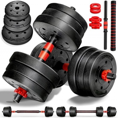 Foto van RE:SPORT 2-in-1 Halters Set 20kg | Verstelbare Dumbbell & Barbell met Stervergrendelingen