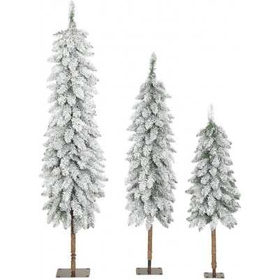 Foto van HOMCOM Kunststof Kerstboom Groen/Wit 150 cm - 48L x 48B cm