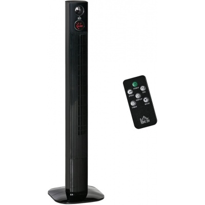 Foto van HOMCOM Zwarte ABS Torenventilator