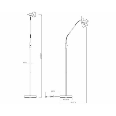 Foto van GLOBO LED-vloerlamp ELLIOTT nikkel 54341-1S