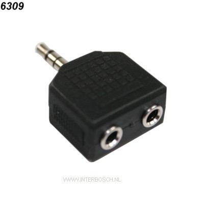 Koptelefoon Verloopplug 3,2 => 2*3,2 Koptelefoon Verloopplug 3,2 => 2*3,2