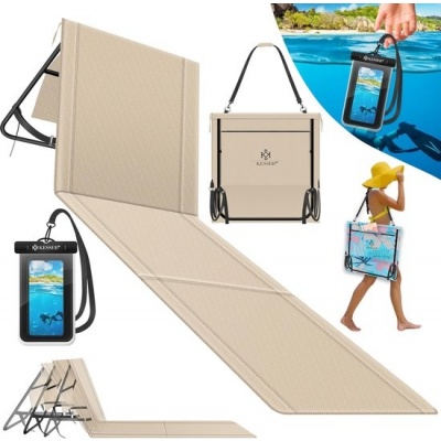 Foto van Kesser® Opvouwbare strandmat met verstelbare rugleuning, strandligstoel met draagriem, waterdichte m