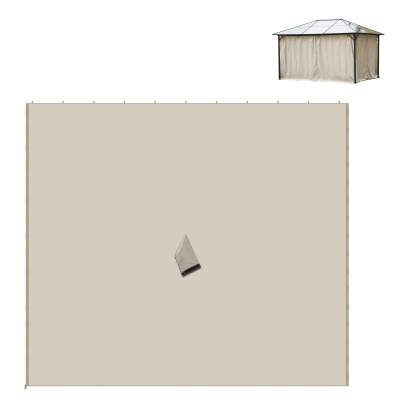 Outsunny Universele zijwandset met panelen, haken en C-ringen voor pergola's, beige