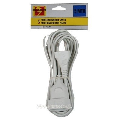 Verlengsnoer 5 meter Plat 2*0.75 Bellseter Verlengsnoer 5 meter Plat 2*0.75 Bellseter