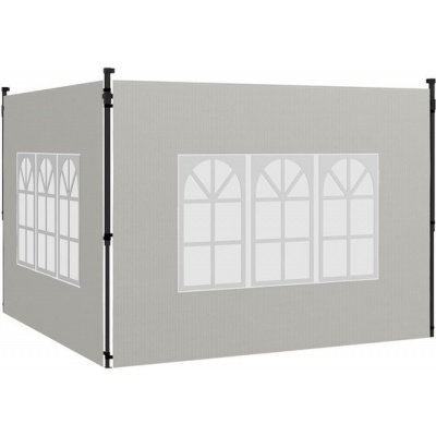 Foto van Outsunny Paviljoen zijpanelen - PE - 293B x 193H cm - Wit