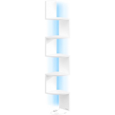 Foto van Hoekplank met LED-verlichting – Veelzijdige wandplank met planken