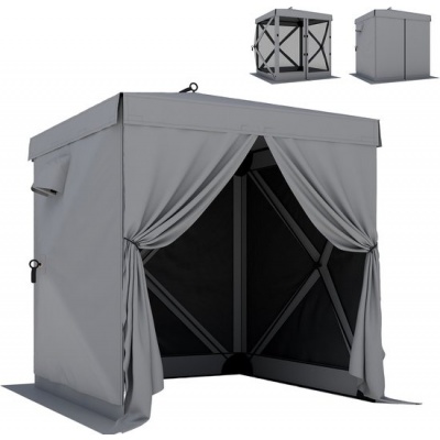 Foto van Outsunny Pop-Up Luifel van Oxfordstof, 185L x 185B x 205H cm - Donkergrijs