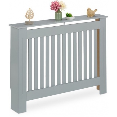 Foto van Landelijke radiatorombouw - 83x112x19 cm - met plank - grijs