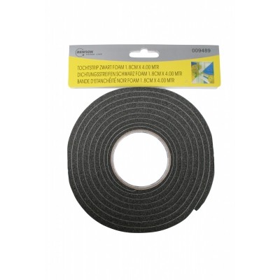 Tochtstrip Zwart Foam 1,8CM*4,00M Tochtstrip Zwart Foam 1,8CM*4,00M