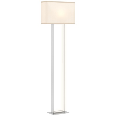 Foto van HOMCOM LED Stijlvolle Stehlamp met Linnen Lampenkap voor Woonkamer en Slaapkamer Wit