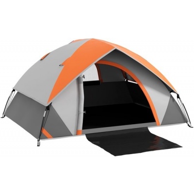 Foto van Outsunny Campingtent van Polyester, Kunststof - 210L x 150B x 110H cm - Roestrood