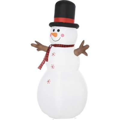 Foto van HOMCOM Opblaasbare sneeuwman 100B x 80D x 182H cm Wit/Zwart