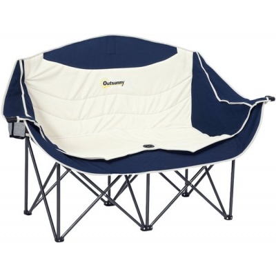 Foto van Outsunny Campingstoel - Metaal, Oxford-stof - 134L x 50B x 92H cm - Blauw