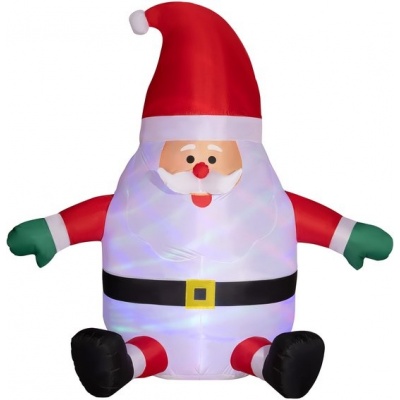 Foto van Outsunny opblaasbare kerstman met vaste verankering - rood en wit