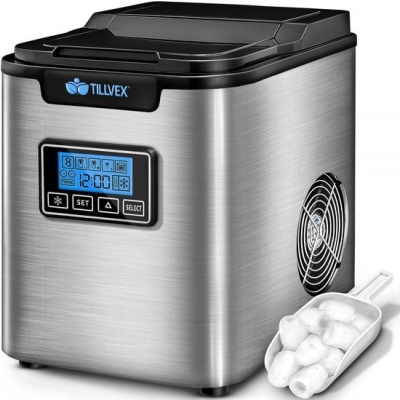 Foto van Tillvex IJsblokjesmachine RVS 12 kg - 24 u | Timer, 2,2L Watertank, LCD & Zelfreiniging