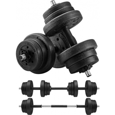 Foto van SONGMICS dumbbellset 30 kg - 2x 15 kg - met verbindingsstang - instelbaar gewicht voor thuisfitness