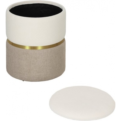 Foto van HOMCOM Zithocker van polyester Ø36 x 44H cm - Crème wit