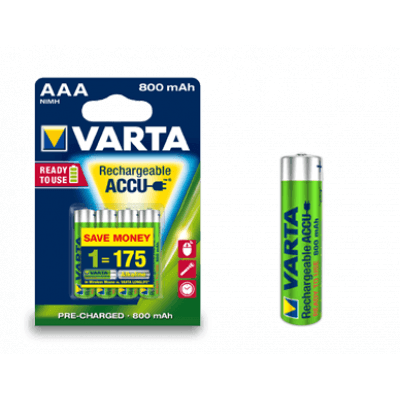 Varta Oplaadbaar 4-delig AAA 800 mAh Varta Oplaadbaar 4-delig AAA 800 mAh