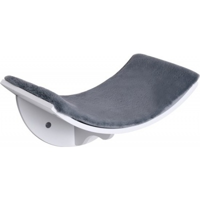 Foto van PawHut Kattenbed met wandplank en pluchen bekleding, bruin MDF