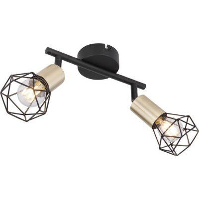 Foto van Globo - Moderne Plafondlamp Zwart - H:20cm - E14 - Voor Binnen - Metaal