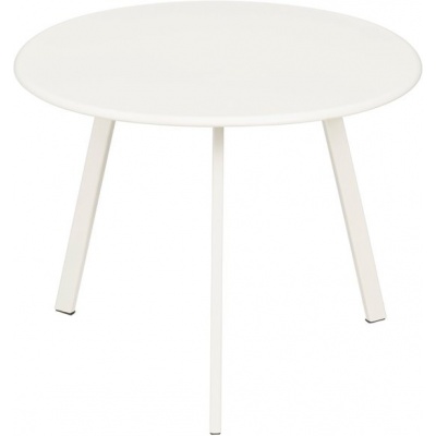 Foto van Mica Decorations Seattle Bijzettafel voor Buiten - Rond - H30 x Ø38 cm - Wit Metaal