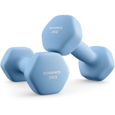 Foto van Dumbbells – Neopreen coating – 2 x 3 kg – Lichtblauw