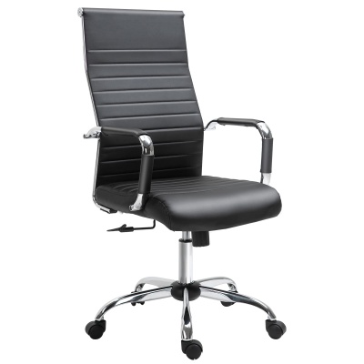 Foto van Vinsetto gaming bureaustoel met schommelfunctie, ergonomisch en verstelbaar, zwart PU-leer