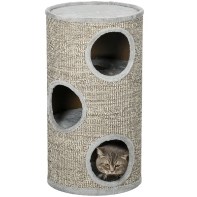 Foto van PawHut Kat klimframe met sisal, comfortabel platform - lichtgrijs