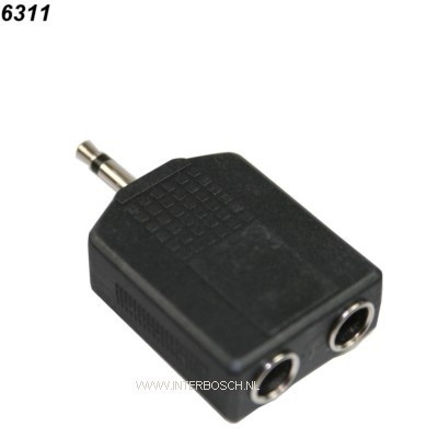 Koptelefoon Verloopplug 3,2 => 2*6,3 Koptelefoon Verloopplug 3,2 => 2*6,3