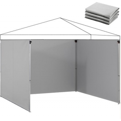 Foto van Outsunny Zijpanelen voor Oxford Paviljoen - 300L x 200B cm - Lichtgrijs