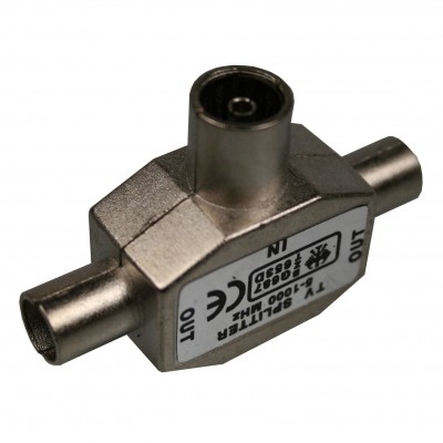 Coax Splitter T Metaal TV Coax Splitter T Metaal TV