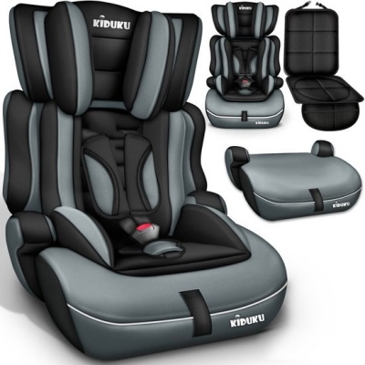 Foto van KIDUKU® Autostoel 9-36 kg (1-12 jaar) - Groep 1/2/3 Kinderzitje (Zwart/Grijs)