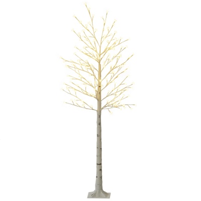 Foto van HOMCOM LED Kersenboom met 180 LED's, 3 helderheidsniveaus, 180 cm, wit kerstdecoratie.