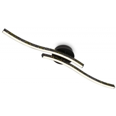 Foto van Briloner REY Plafond- en Wandlamp met Glittereffect - 12W - 1400 lm - Warm Wit - Zwart