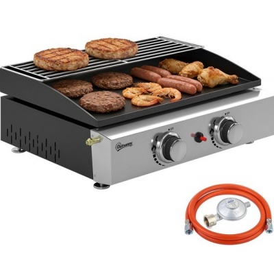 Foto van Outsunny Gasbarbecue van roestvrij staal - 51,5L x 44B x 21H cm - Zwart