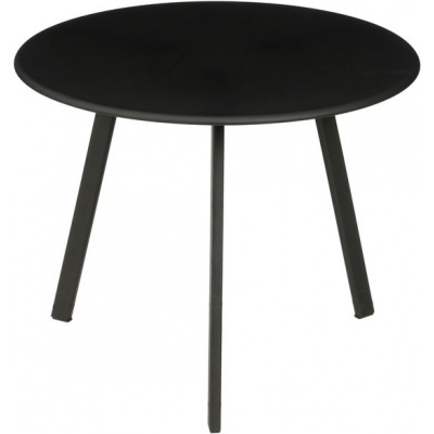 Foto van Mica Decorations Seattle Bijzettafel voor Buiten - Rond - H30 x Ø38 cm - Zwart Metaal