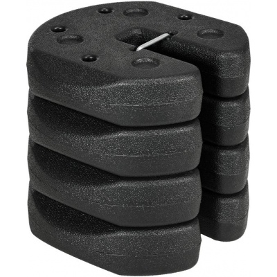 Foto van Outsunny Gewichtsdoos voor Paviljoen - HDPE, Cement - Ø22 x 5,5H cm - Zwart