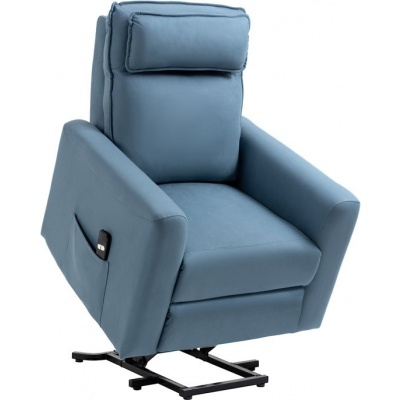 Foto van HOMCOM Relaxfauteuil met Sta-op functie en Afstandsbediening - Blauw