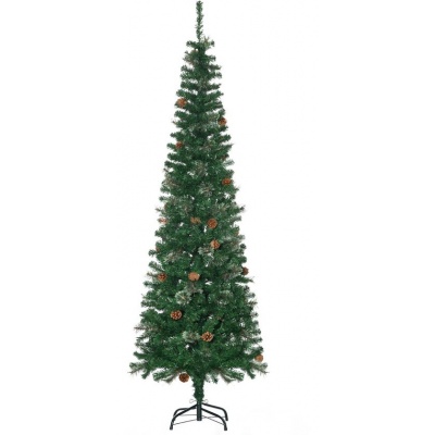 Foto van HOMCOM Kunststof Kerstboom met Metaal, 54L x 54B x 195H cm, Groen