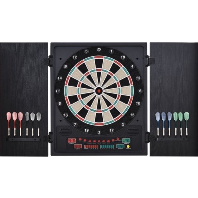 Foto van HOMCOM Elektronische dartset met 12 darts voor 8 spelers - zwart/wit