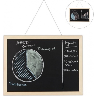 Foto van Afwasbaar krijtbord met houten lijst - hangend - 30 x 40 cm - zwart