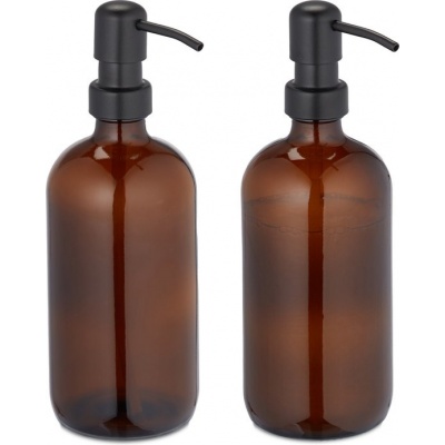 Foto van Set van 2 glazen zeeppompen - 500 ml