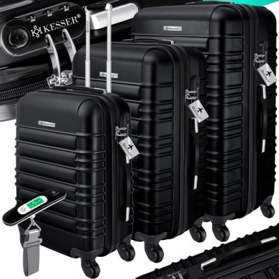 Foto van KESSER® 3x Koffer, reiskofferset, trolleykoffer harde kofferset incl. bagageweegschaal + bagagelabel