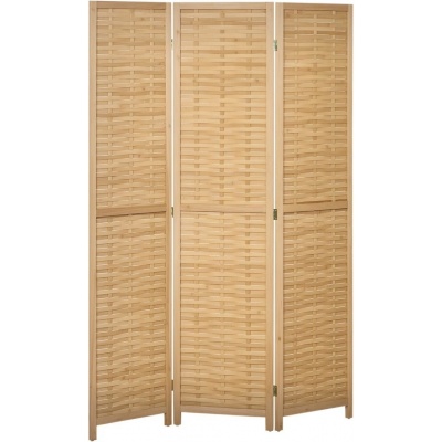 Foto van HOMCOM-Bamboeschermwand-120L x 1,8B x 170H cm-Natuurhout