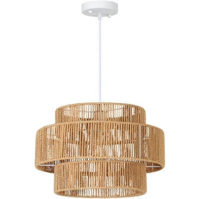 Foto van HOMCOM Hanglamp van Metaal met Jute Touw - 40L x 40B x 177H cm - Bruin