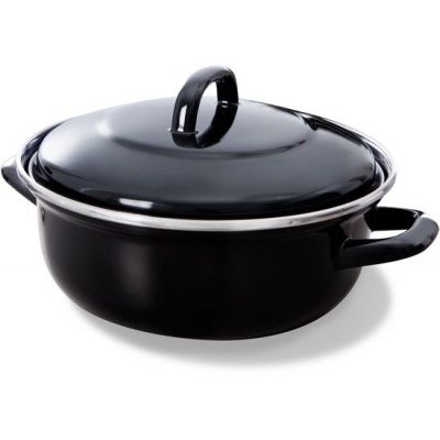 Foto van BK Fortalit Emaille Braadpan 36cm/7.5L – Inductie – Ovenbestendig tot 230 graden – Zwart/Blauw